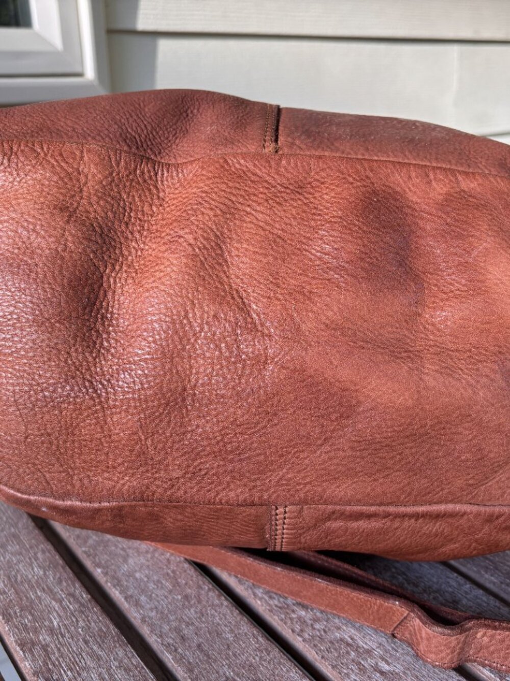 Harbour 2nd Soft Distressed Leather Slouchy Hobo Tote Bag Boho Cognac Brown - Picture 6 of 10